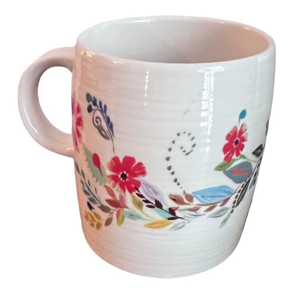 Anthropologie Starla M Halfmann Monogram "E" Coffee Mug Petal Palette Cup - Picture 3 of 7